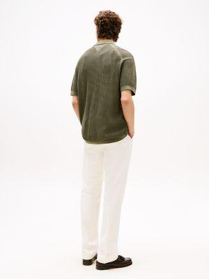 Short-Sleeve Open-Knit Overshirt Product Image