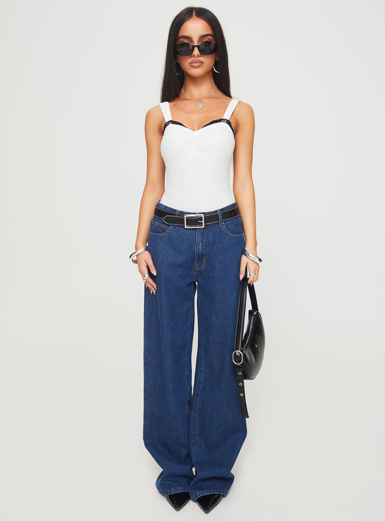 Landry Lace Bodysuit White Product Image