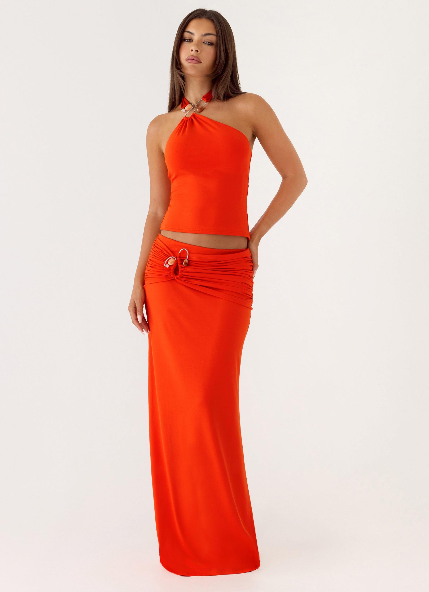 Selmah Hardware Maxi Skirt - Tangerine Product Image