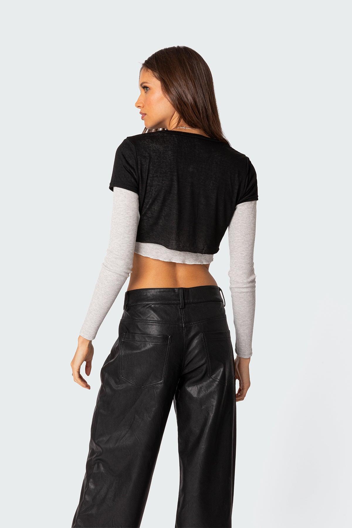 Layered Long Sleeve T Shirt Product Image