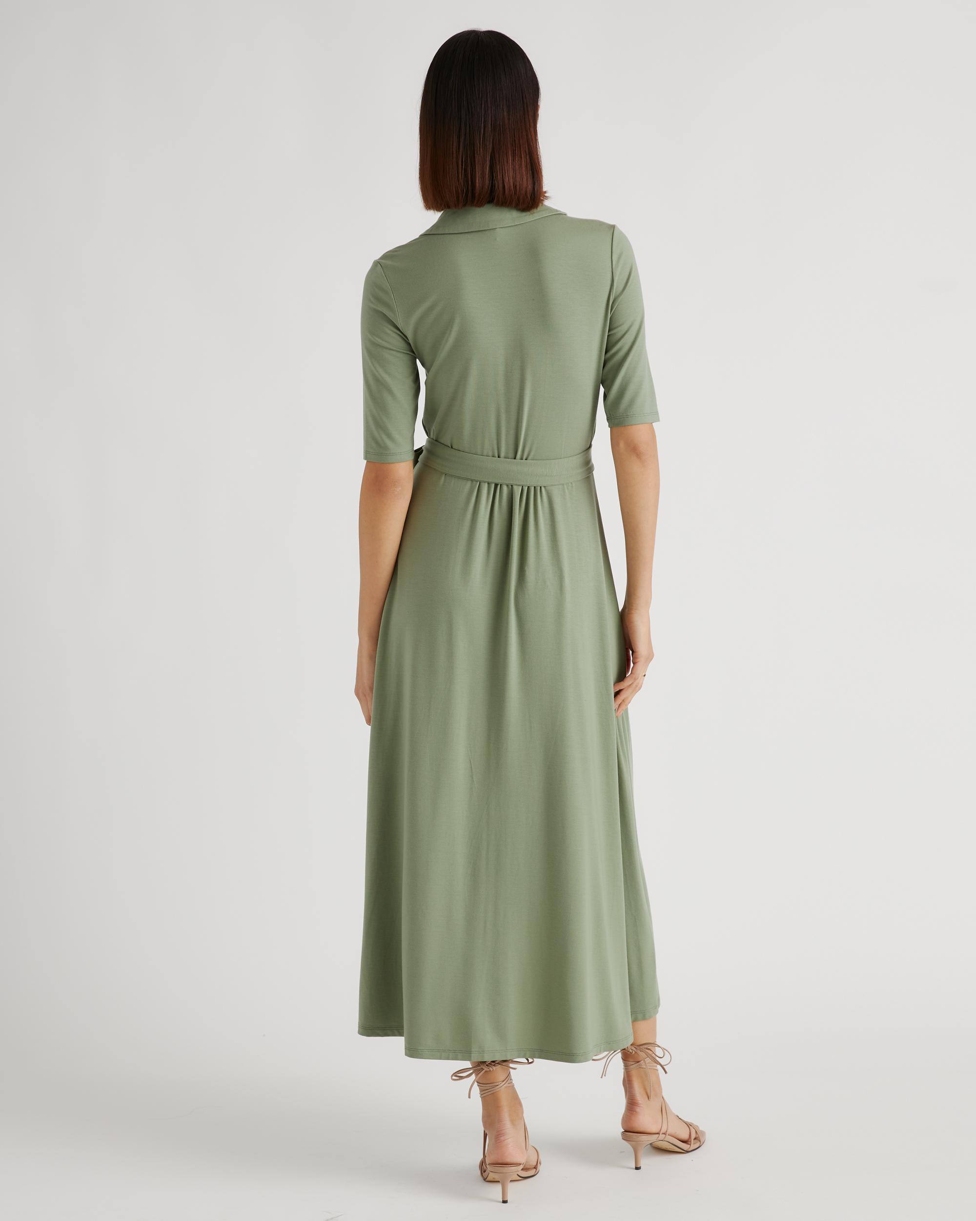 Quince | Women's Tencel Jersey Midi Wrap Dress Size XS Product Image