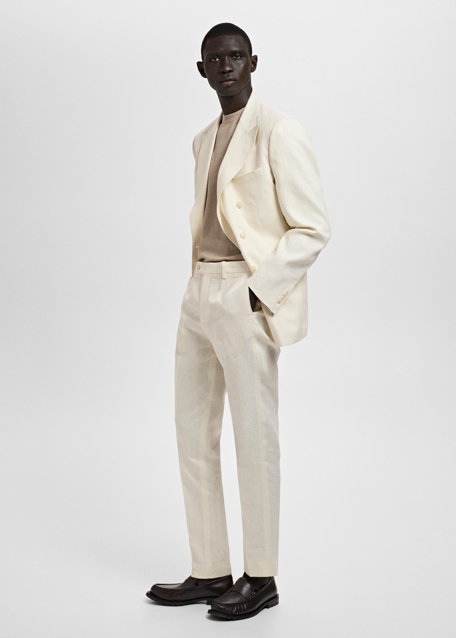 Amalfi 100% linen slim-fit suit pants - Men | MANGO USA Product Image