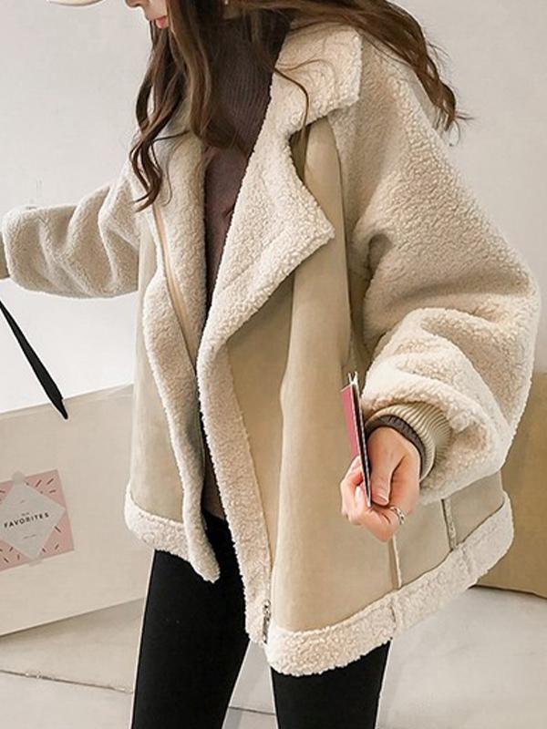 Lambswool Suede Patch Loose Jacket Product Image