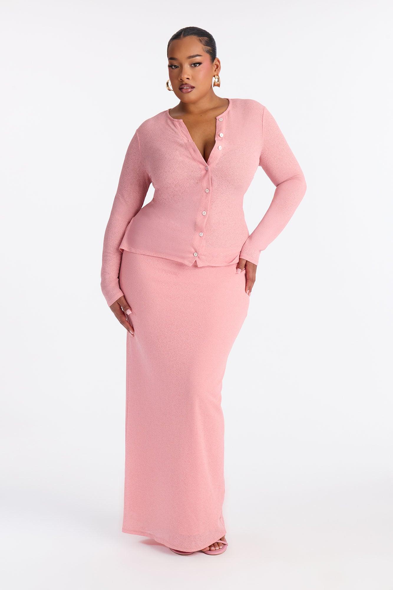 Sasha Button Up Maxi Dress - Pink Female Product Image