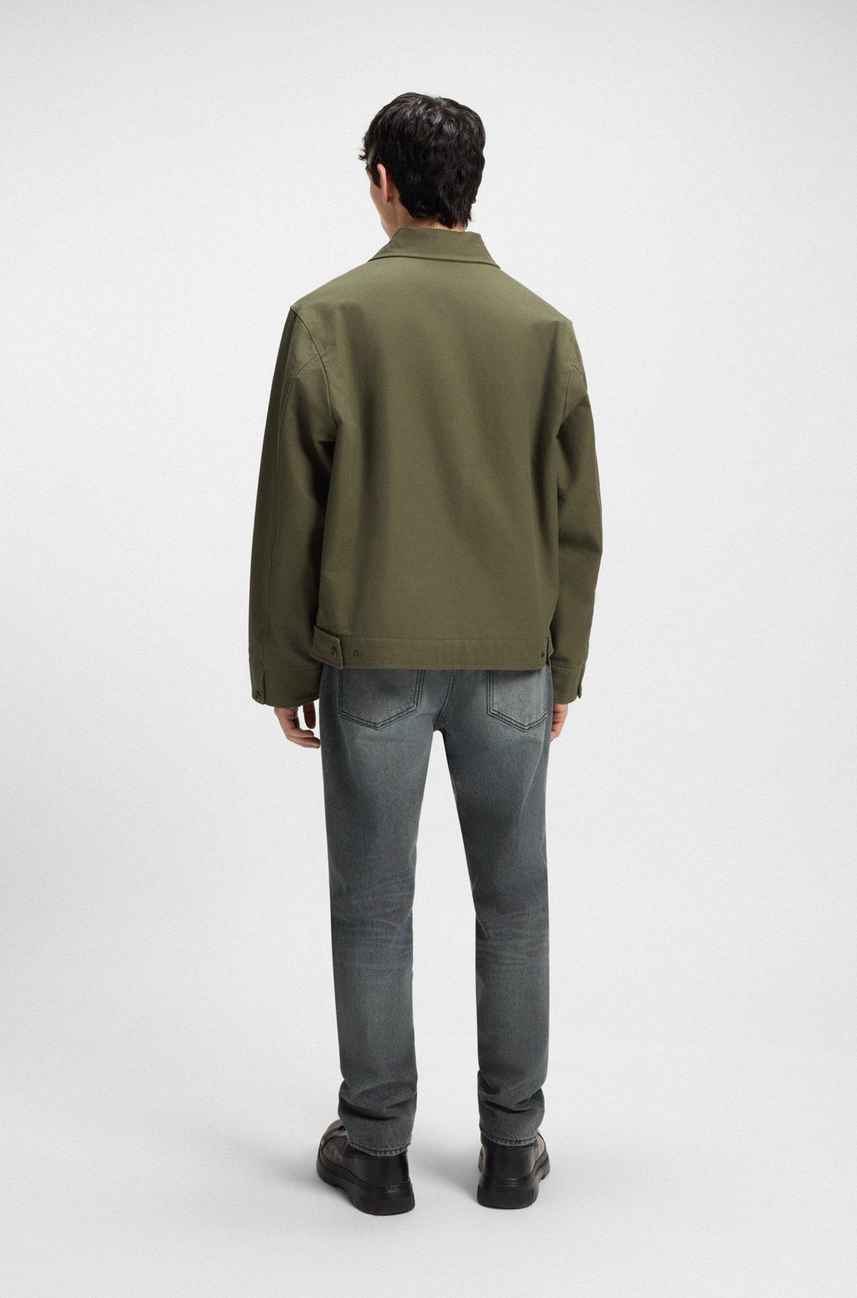 HUGO - Regular-fit jacket in lightly padded cotton canvas - Light Green Product Image