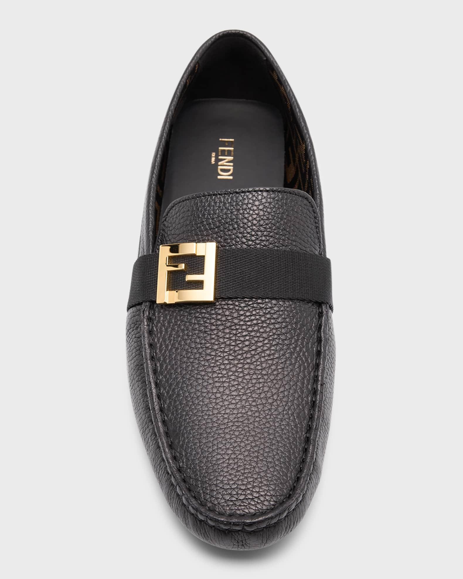 Men's FF-Buckle Leather Driving Shoes Product Image