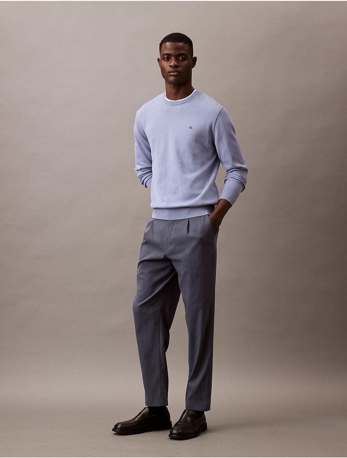 Calvin Klein Mens Smooth Cotton Sweater - Grey Product Image