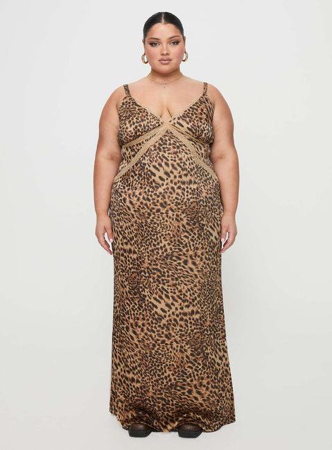 Sanctuary Maxi Dress Leopard Curve Product Image