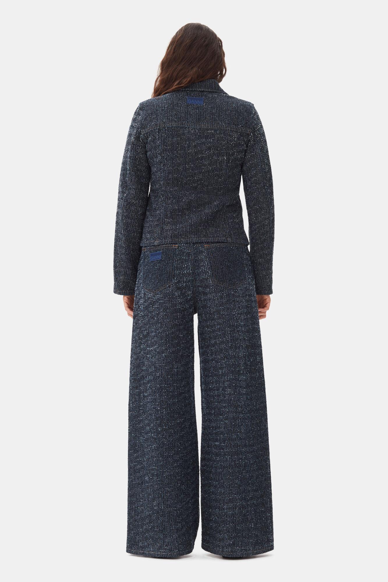 Dark Blue Textured Jacket Product Image