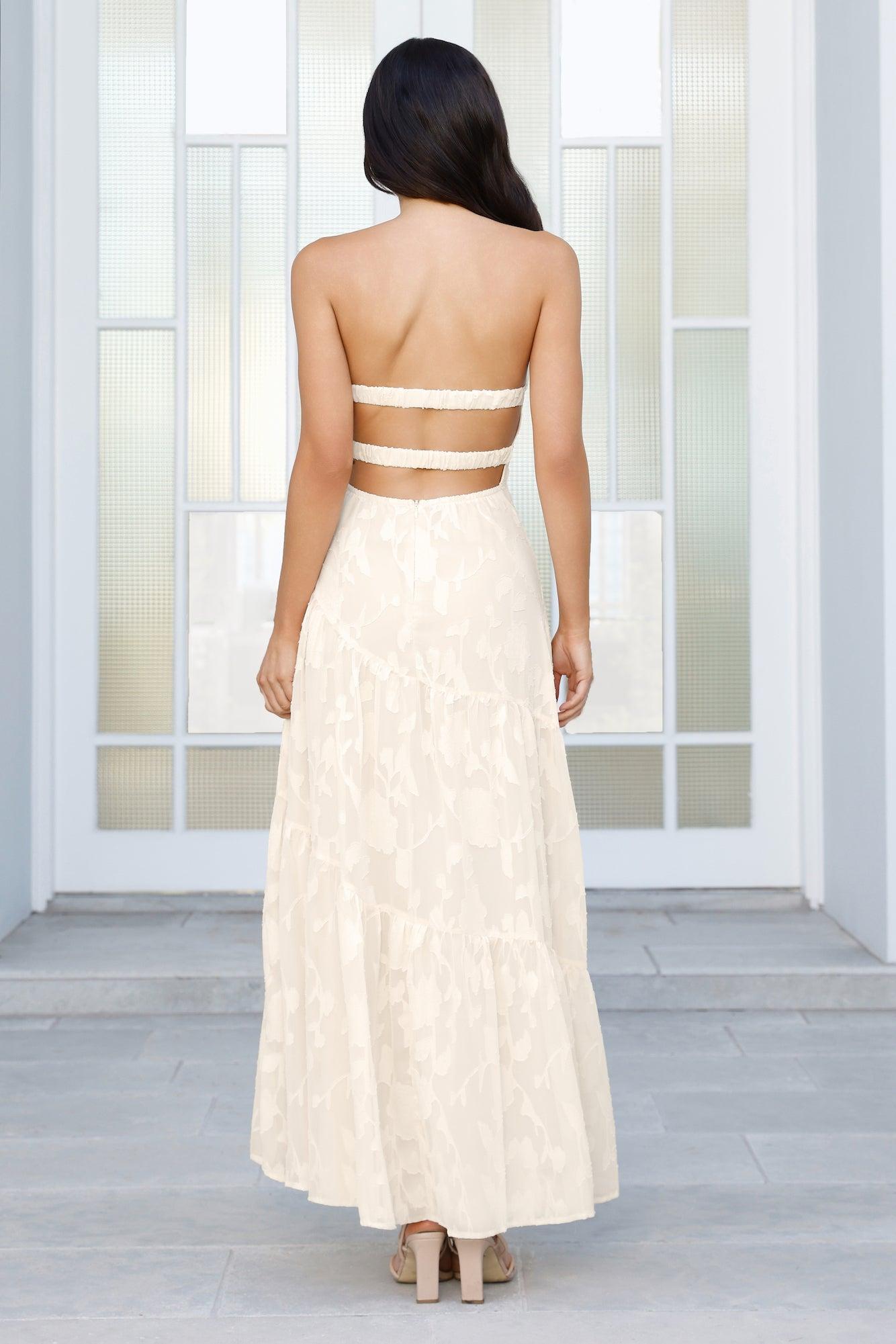 Wildflower Waltz Strapless Maxi Dress Yellow Product Image