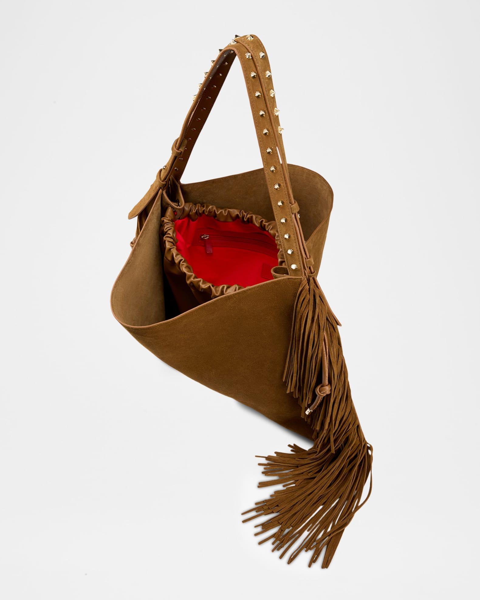 Baggy Fringed Tote Bag in Suede Product Image