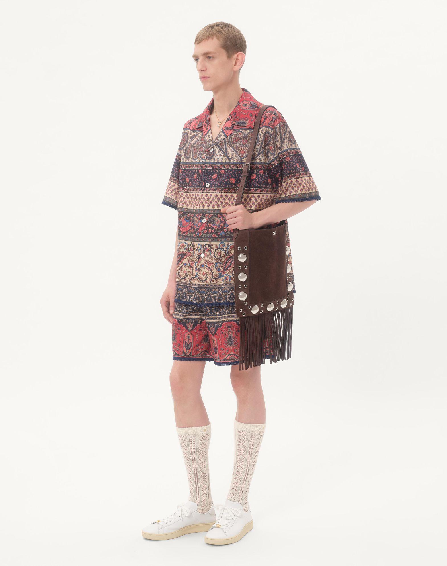 Cotton Muslin Bermuda Shorts With Voyage Imaginaire Print And Passementerie Trim Product Image