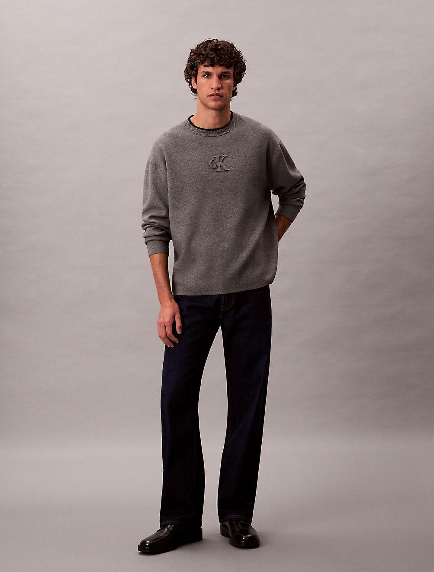 Relaxed Fit Standard Logo Terry Crewneck Sweatshirt Product Image