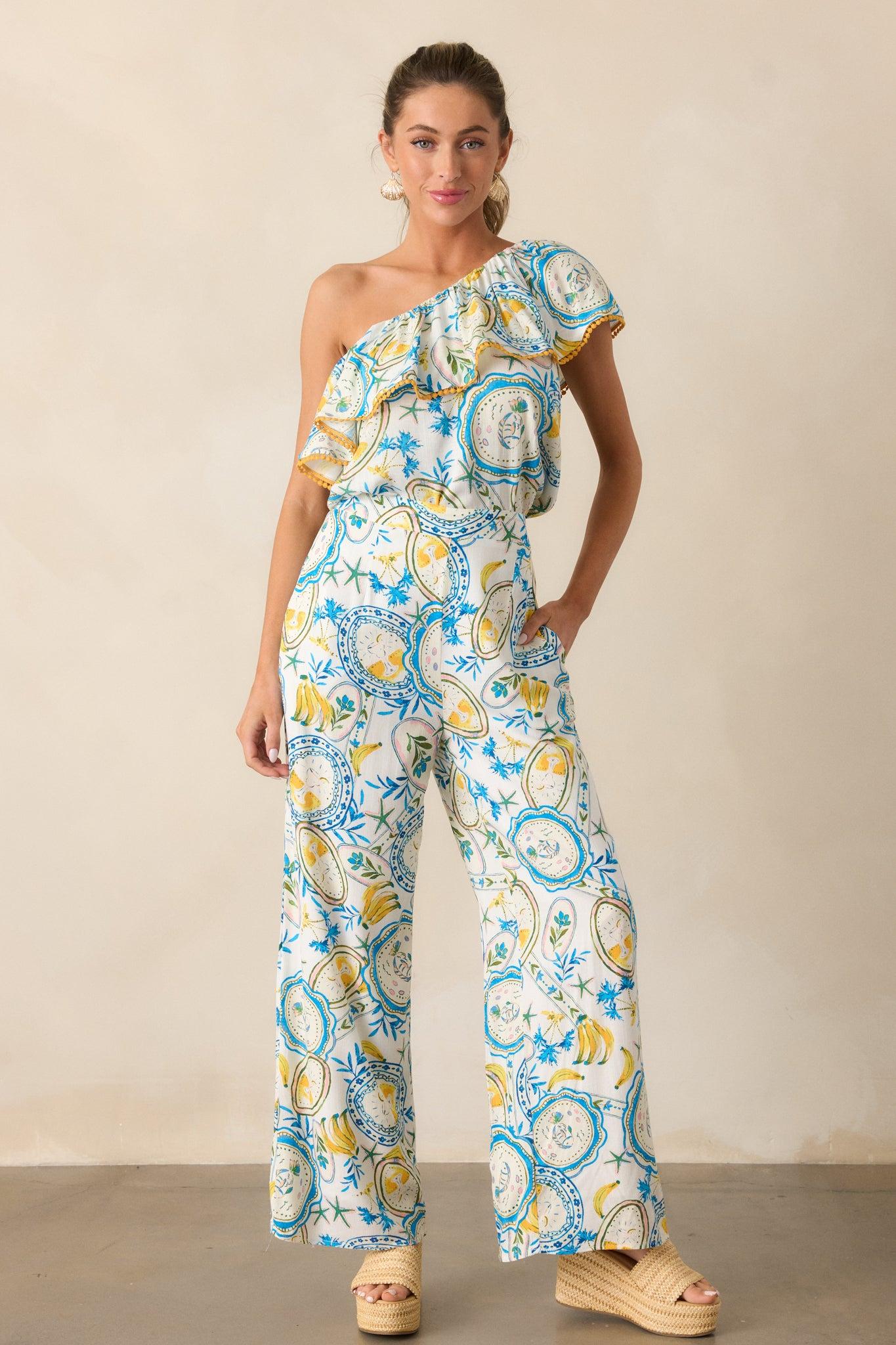 Switch It Up Ivory Tropical Print Pants Product Image