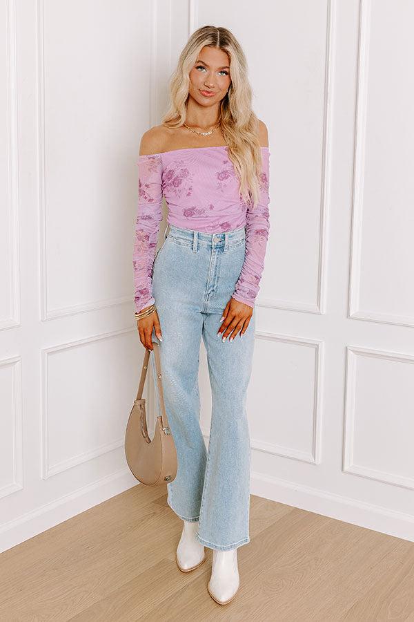 Flirty Feels Floral Mesh Top Product Image