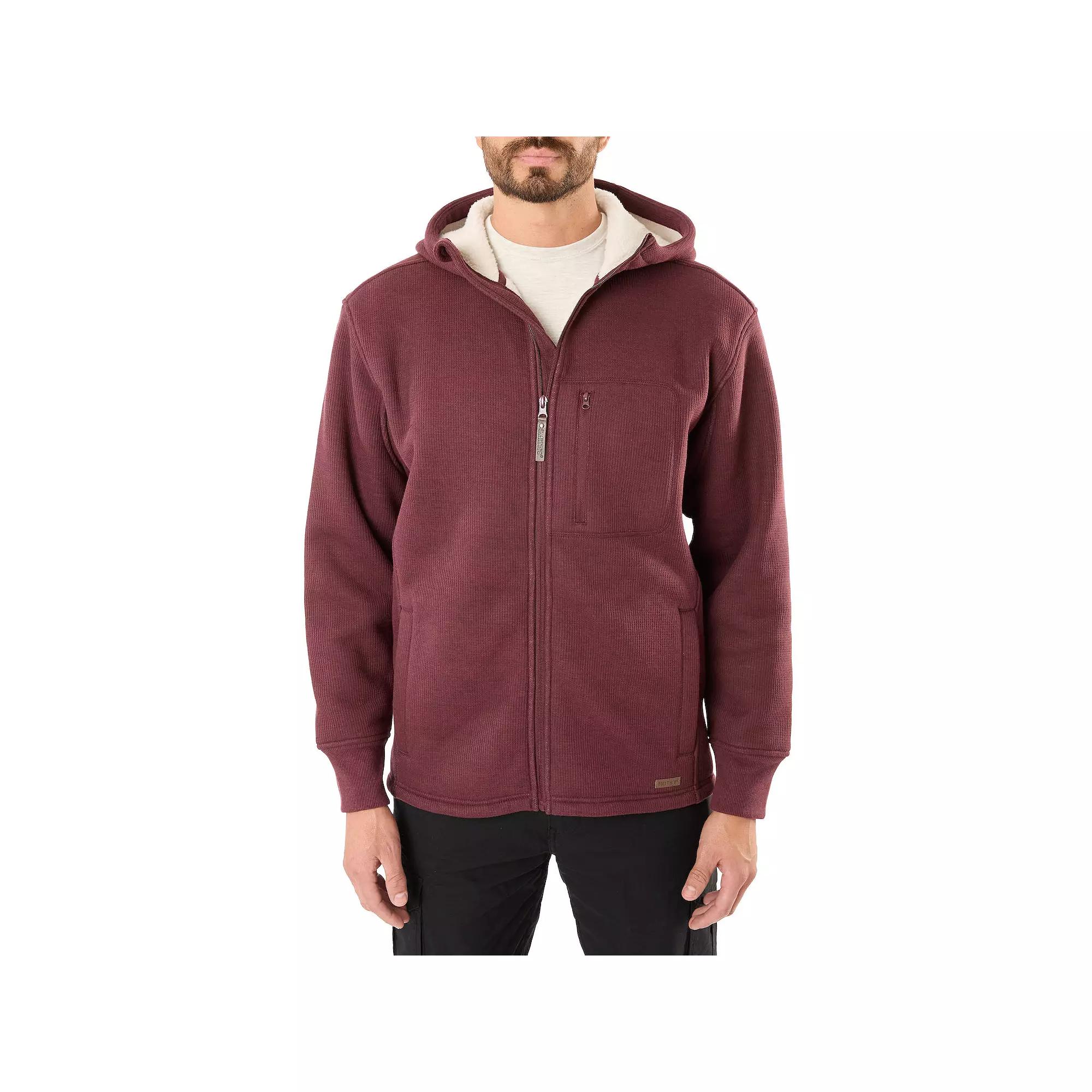 Big & Tall Smith's Workwear Sherpa-Lined Thermal Full-Zip Hooded Shacket, Men's,  Product Image