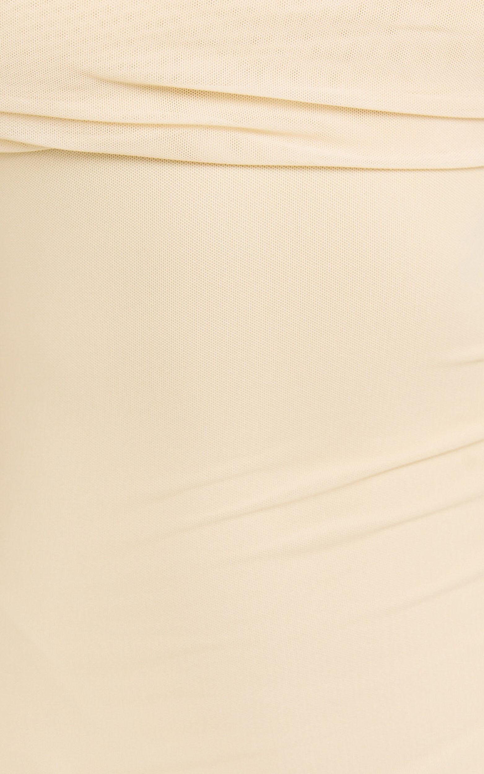 Bethanie Maxi Dress - Off The Shoulder Mesh Dress in Cream Product Image
