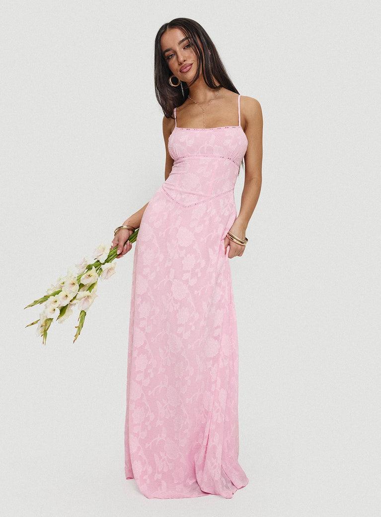 South Of France Maxi Dress Pink Product Image