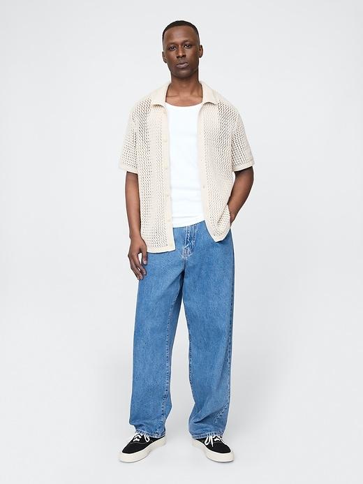 Mesh Sweater Shirt Product Image