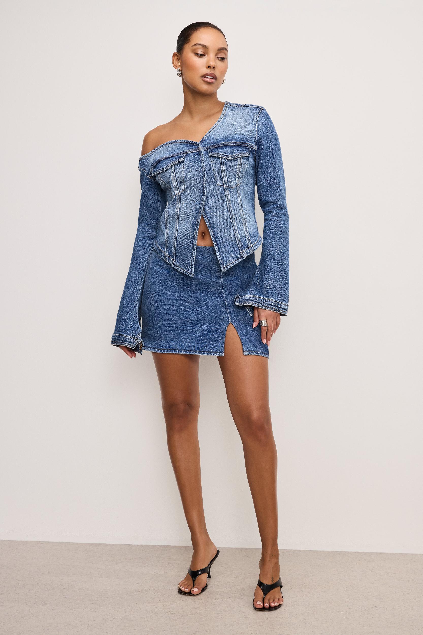 DENIM MINI SKIRT | INDIGO771 Product Image
