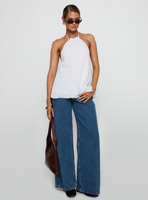 Flutter Halter Top White Product Image