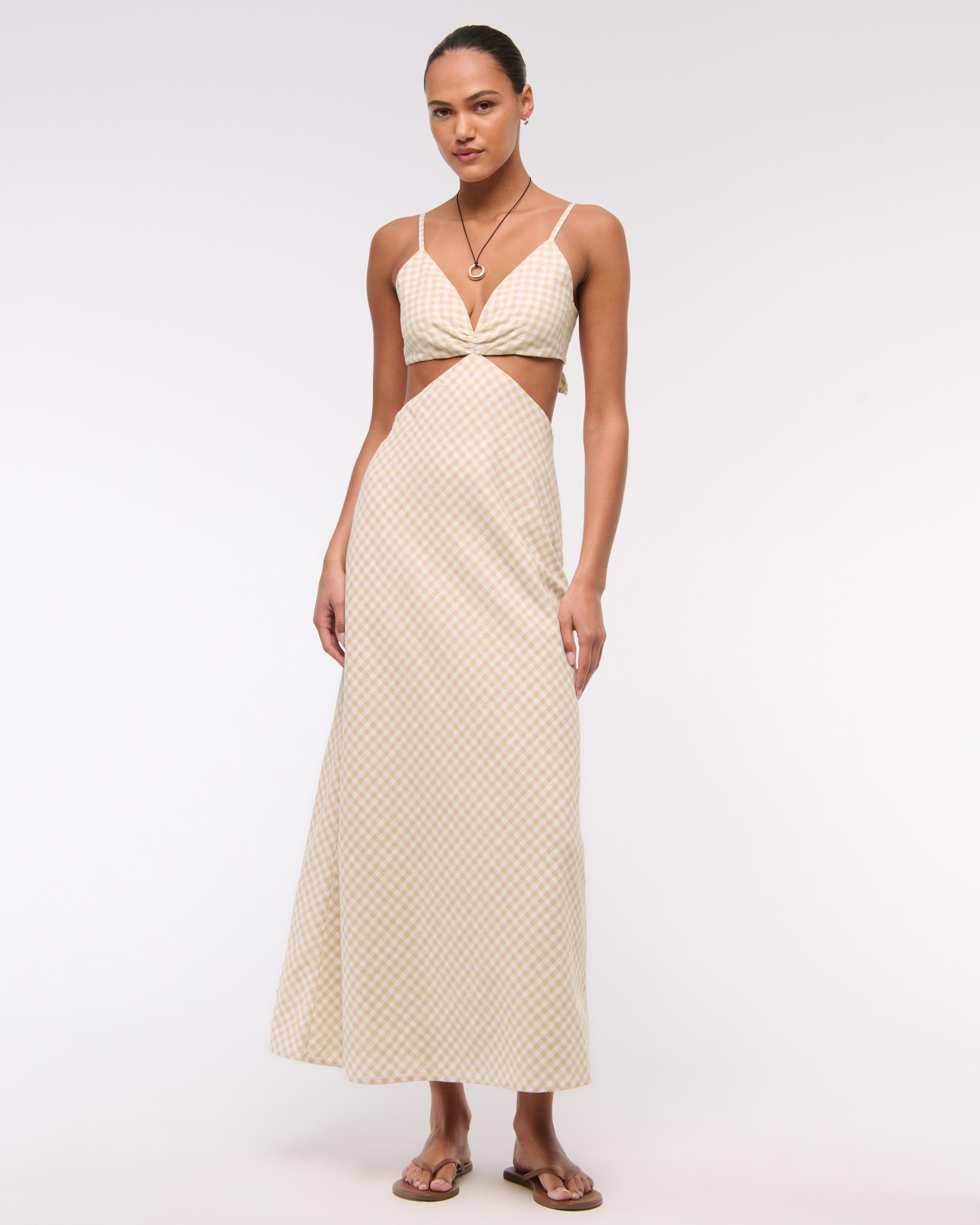 The A&F Julia Slip Cutout Maxi Dress Product Image