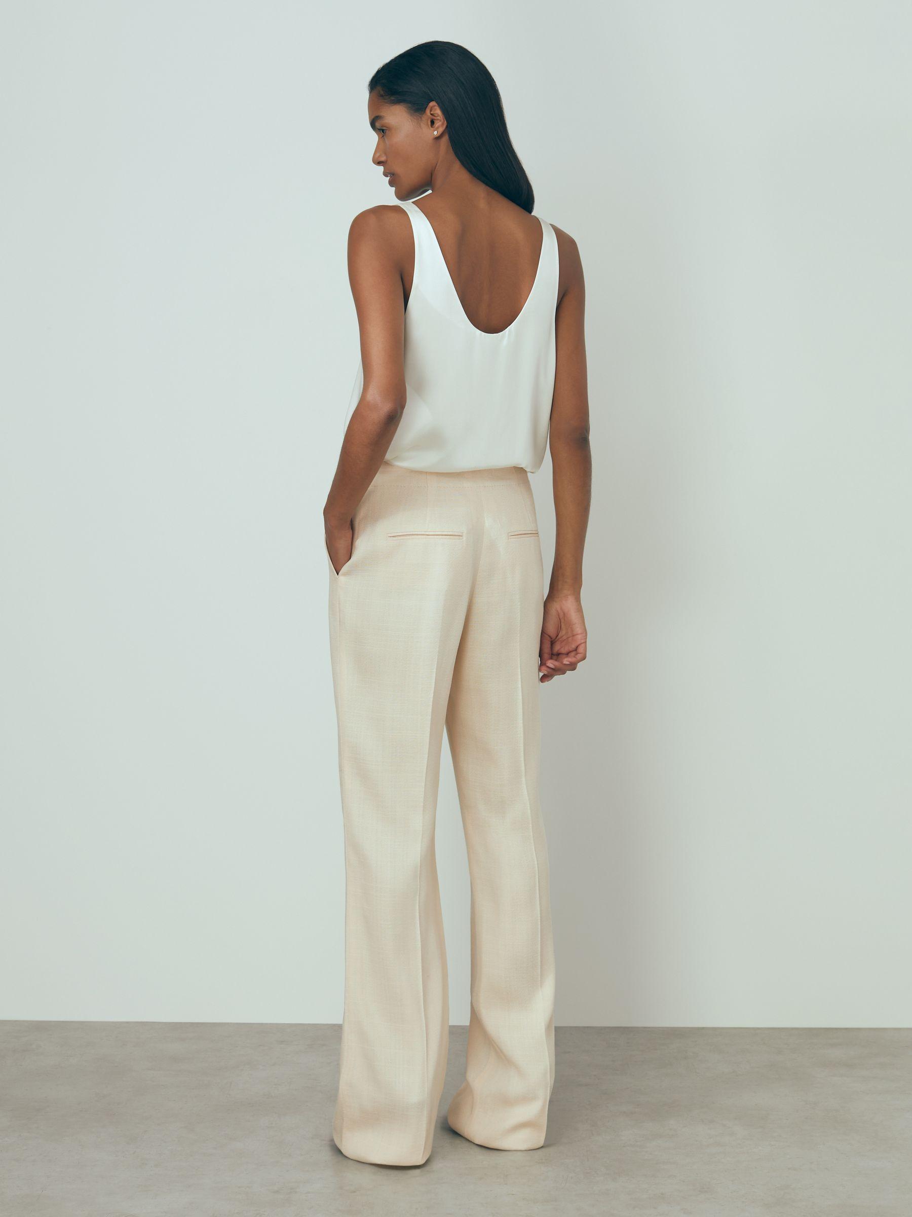 Atelier Italian Textured Slim Flared Suit Trousers in Blush Product Image