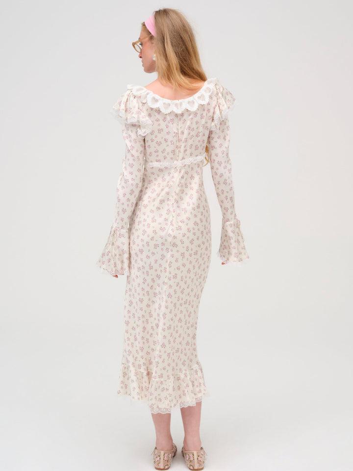 Pastel Fields Midi Dress — Cream Product Image