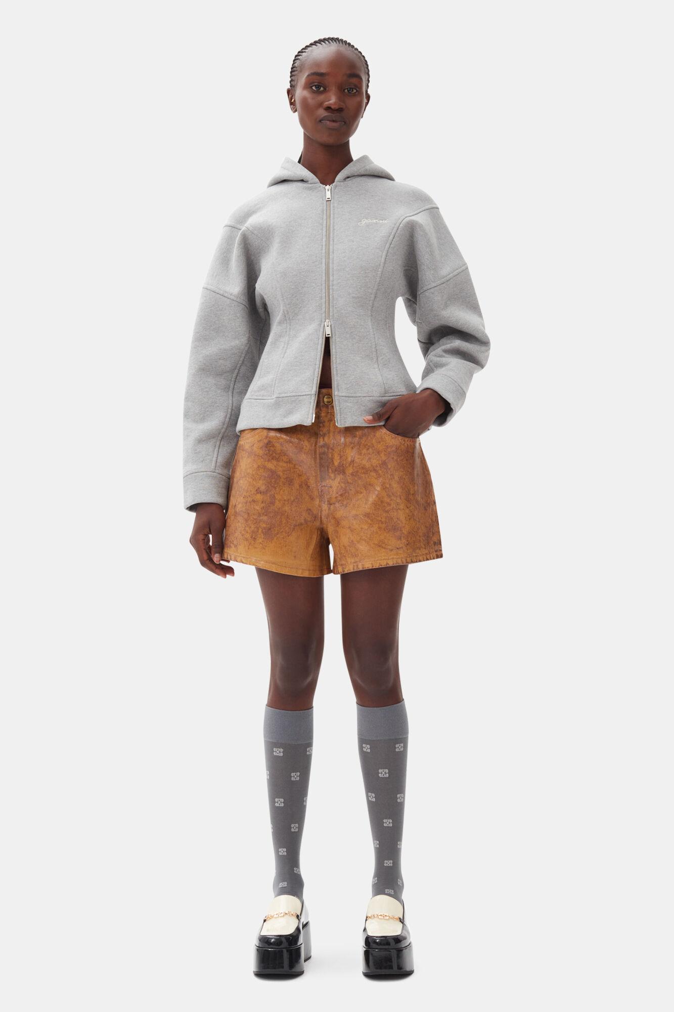 Grey Fleece Zip Hoodie Product Image