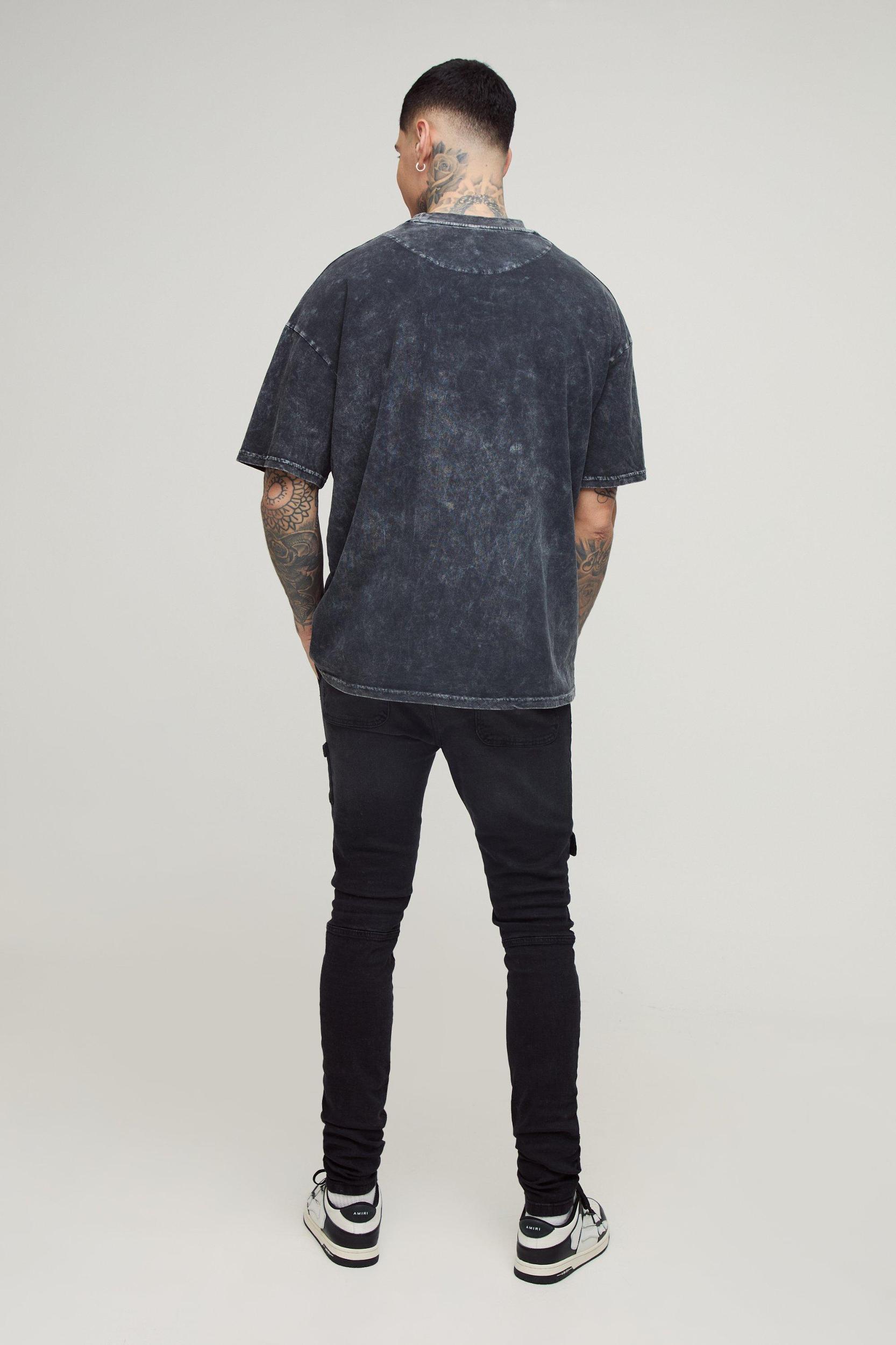 Tall Heavyweight Skinny Fit Cargo Pants | boohooMAN USA Product Image