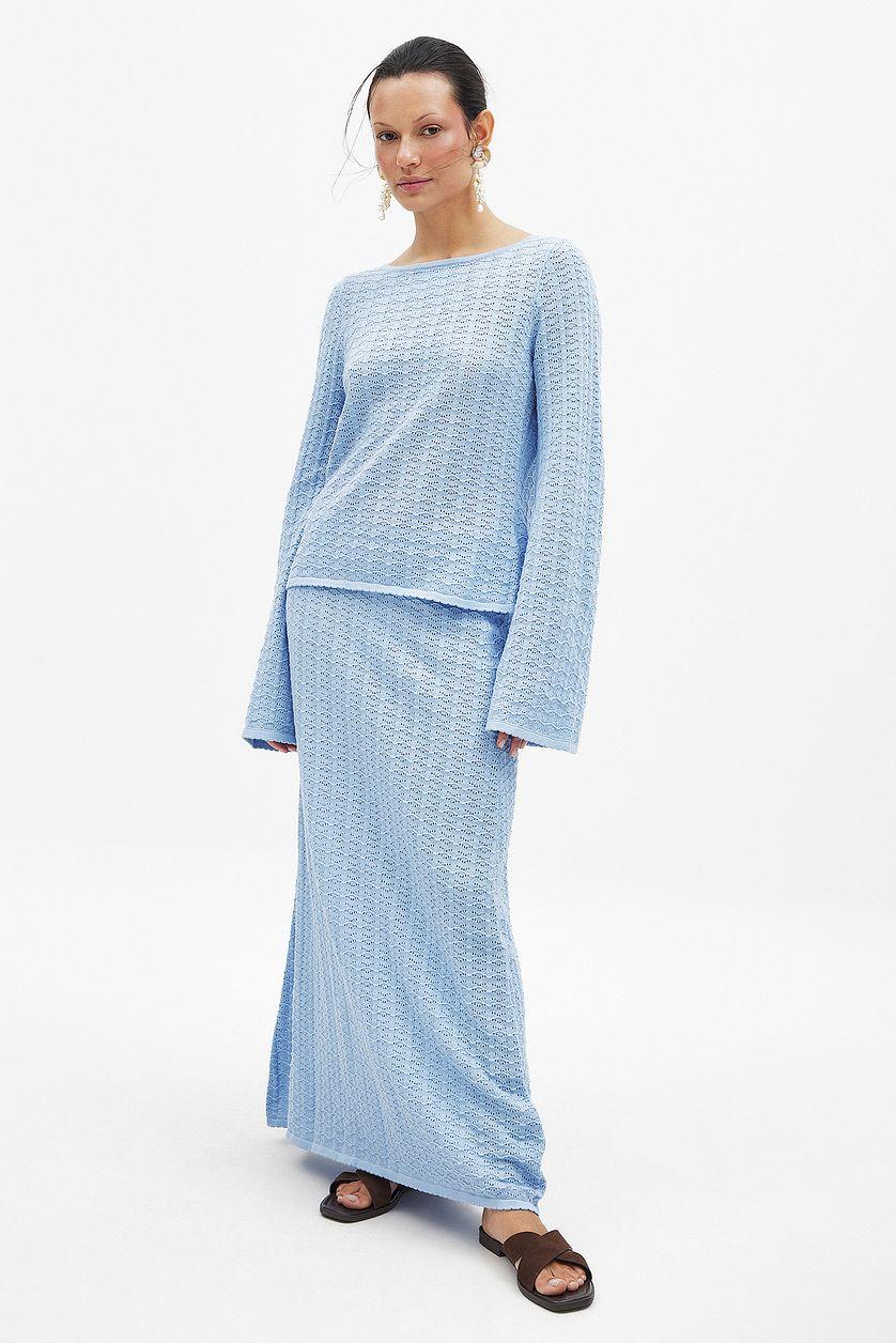 Knitted Crochet Midi Skirt Product Image