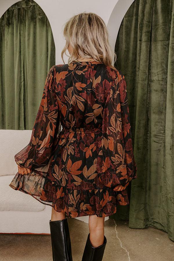 Luxury Excursions Floral Mini Dress in Black Product Image