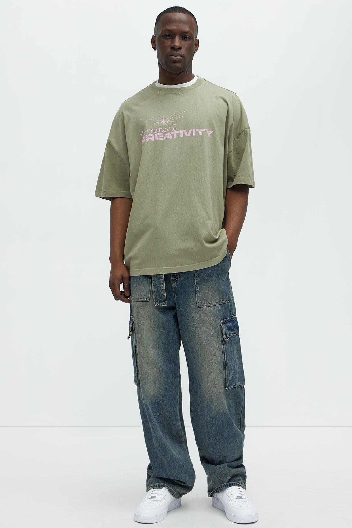 Creativity Journey Oversized Short Sleeve Tee - Olive Product Image