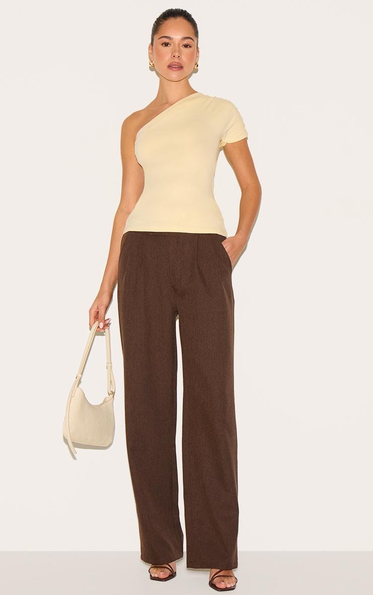 Butter Yellow  One Shoulder Asymmetric Top Product Image