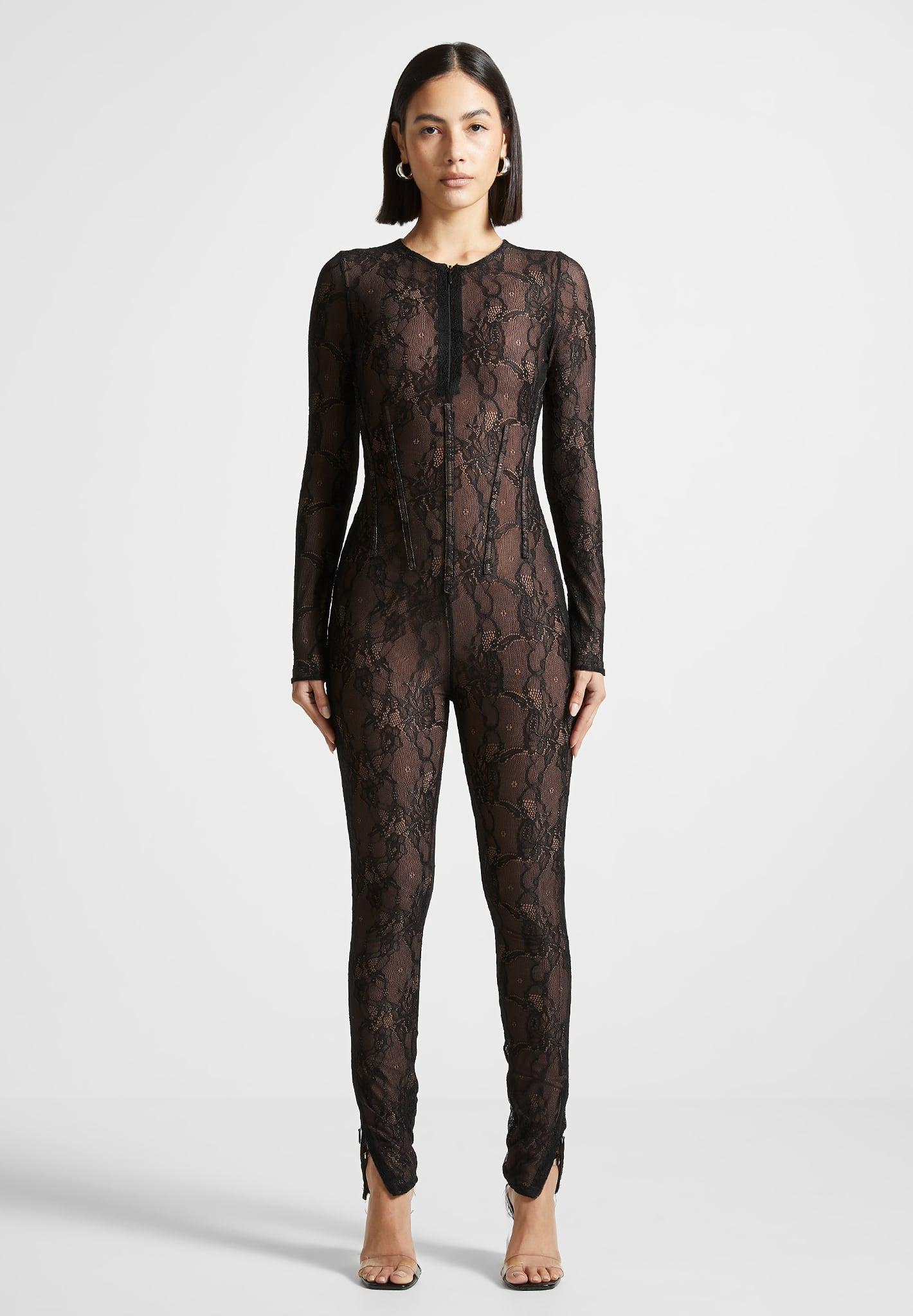 Lace Jumpsuit - Black Female Product Image