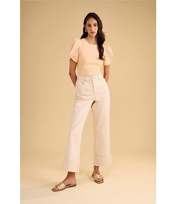 1. STATE Knotted Crew Neck Short Puff Sleeve Top Product Image