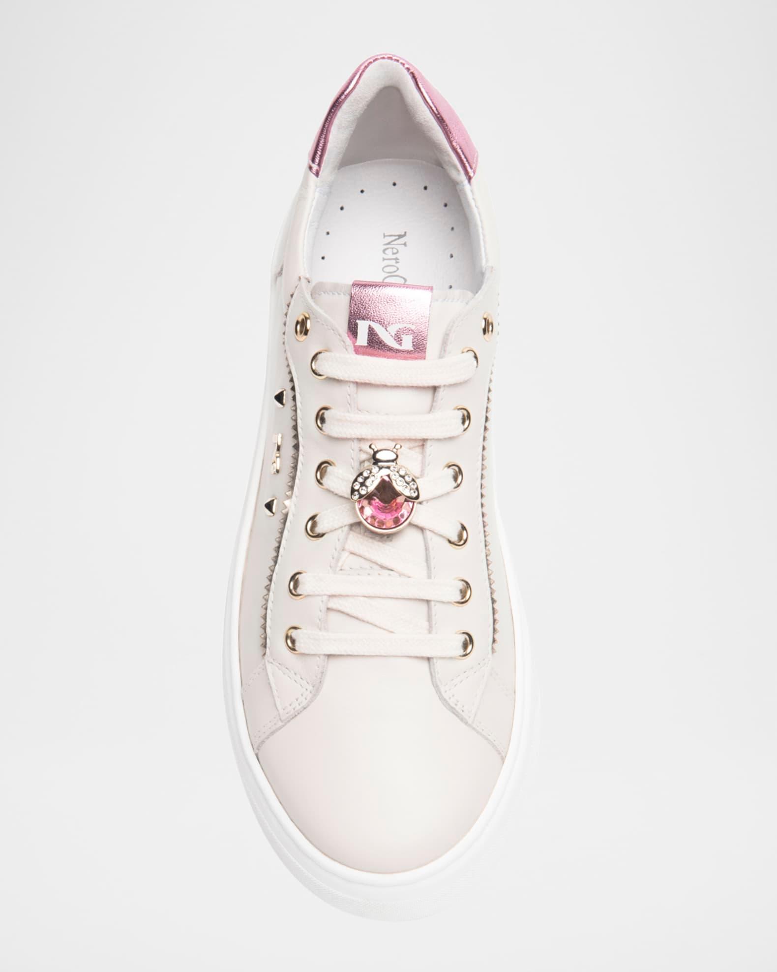 Leather Retro Jeweled Low-Top Sneakers Product Image