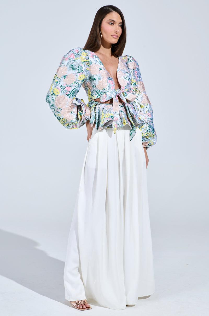 2 WAYS TO SLAY BROCADE LONG SLEEVE TOP Product Image