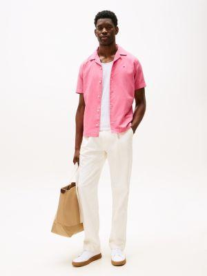 Regular Fit Linen-Blend Camp Shirt Product Image