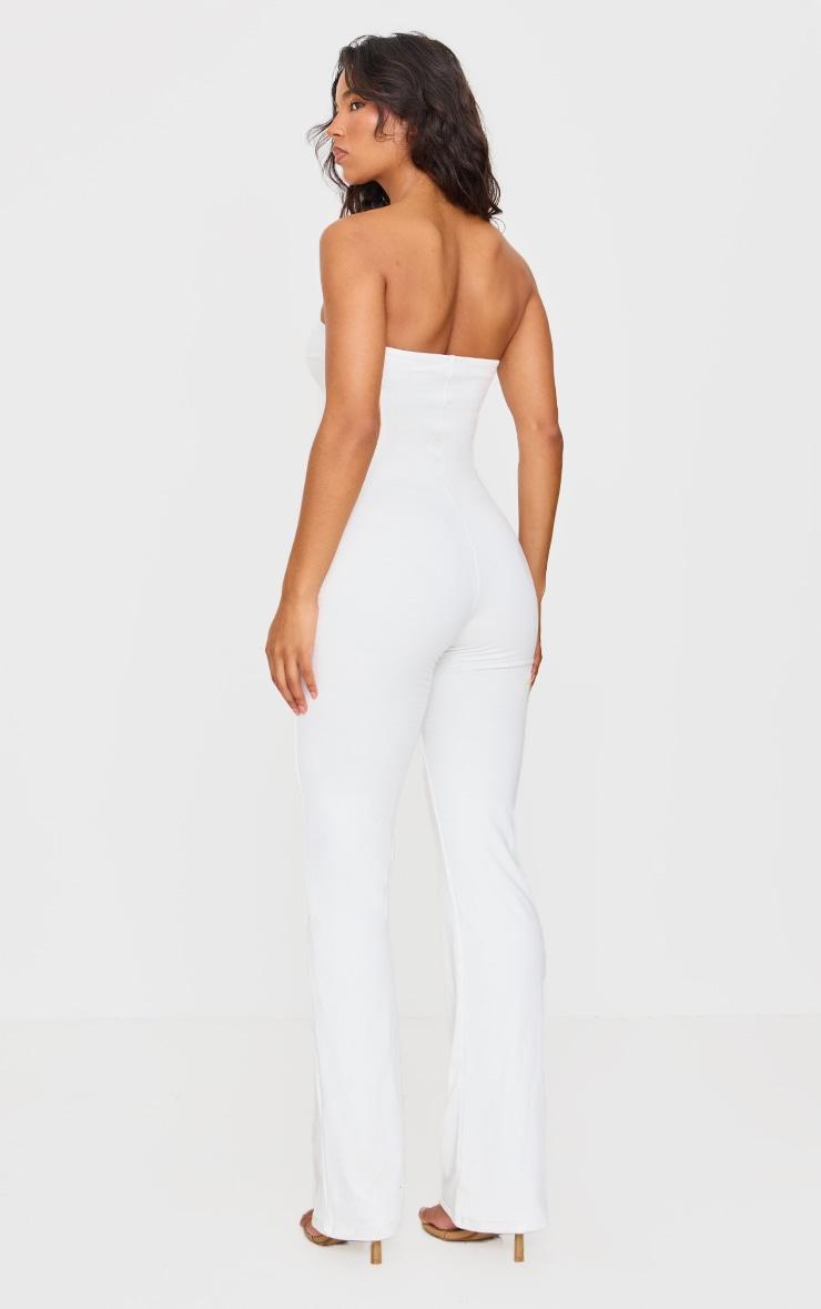  Cream Double Layer Contour Jersey Twist Bandeau Jumpsuit Product Image