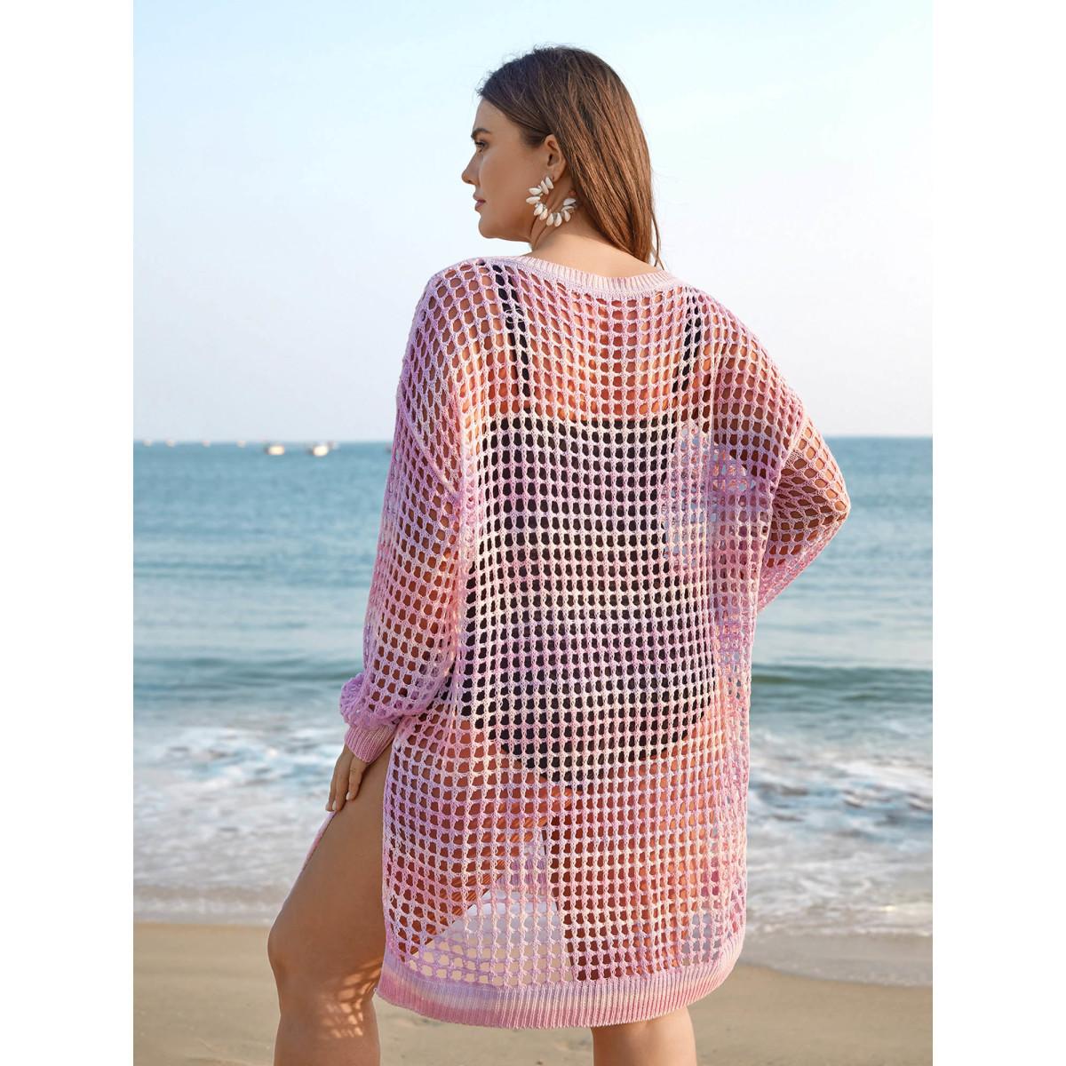 Plus Size Cut-Out Side Slit Flared Swim Cover-Up Women's Swimwear Multicolor Beach Loose Curve Swim Cover Ups BloomChic 26/4X Product Image