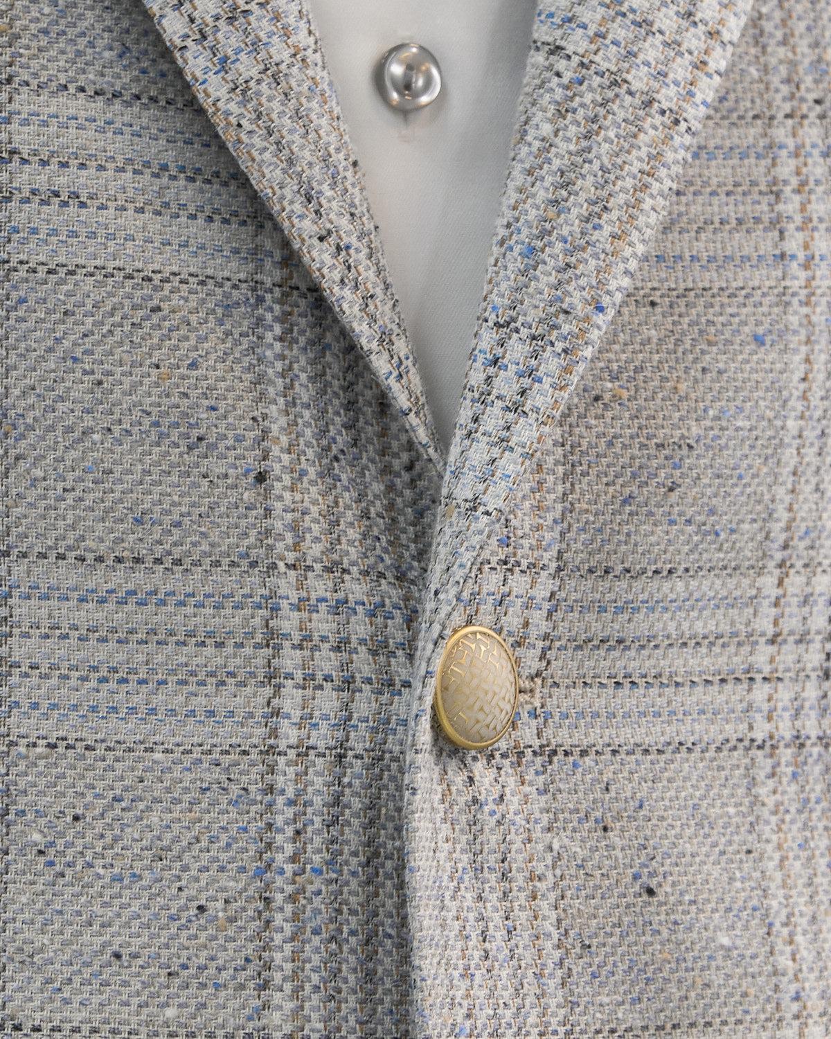 Tagliatore Light Grey Plaid Blazer Product Image