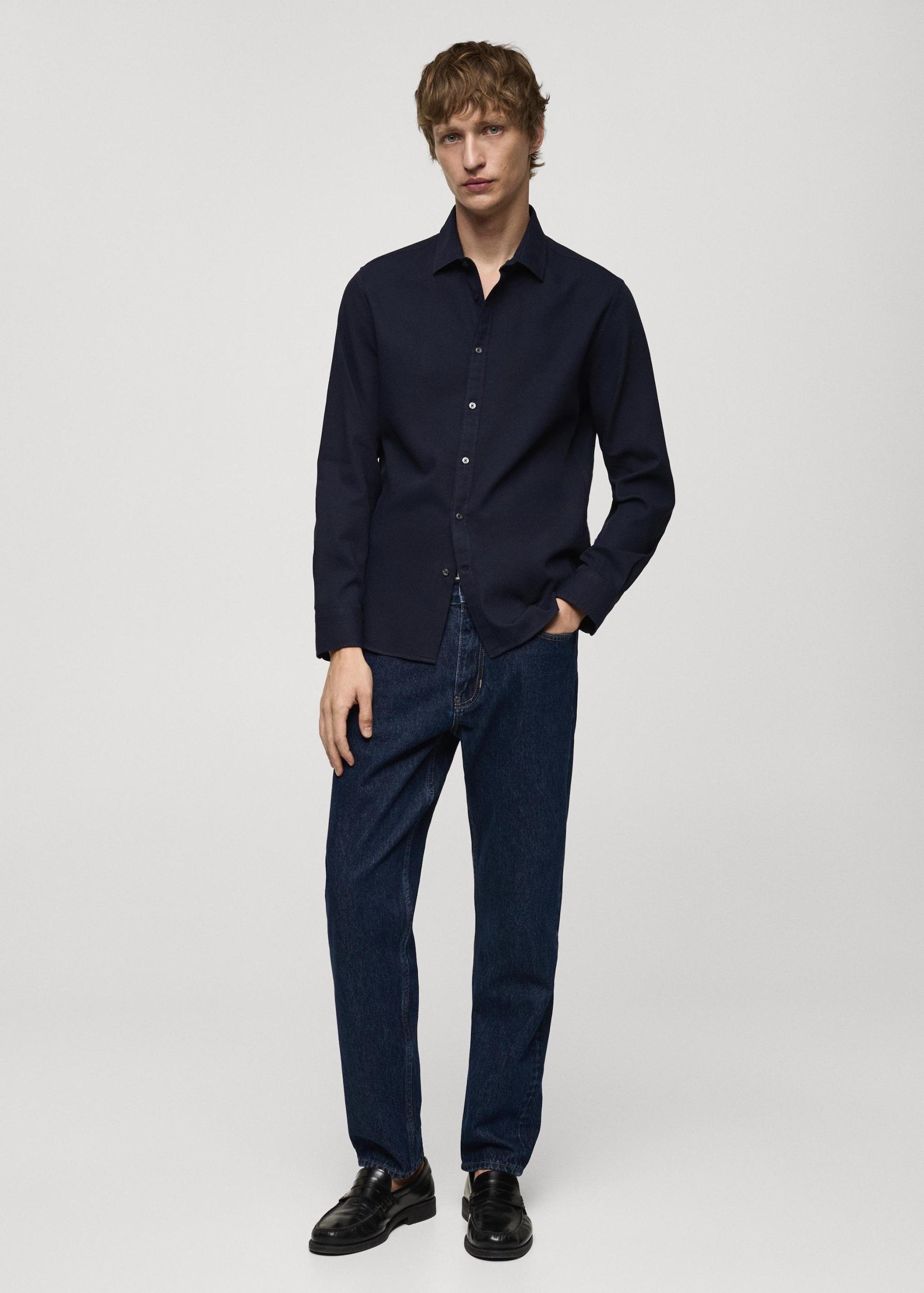 100% cotton regular-fit shirt - Men | MANGO USA Product Image