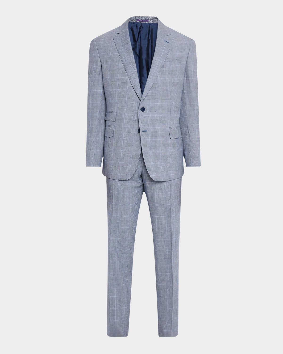 Mens Kent Hand-Tailored Glen Plaid Suit Product Image