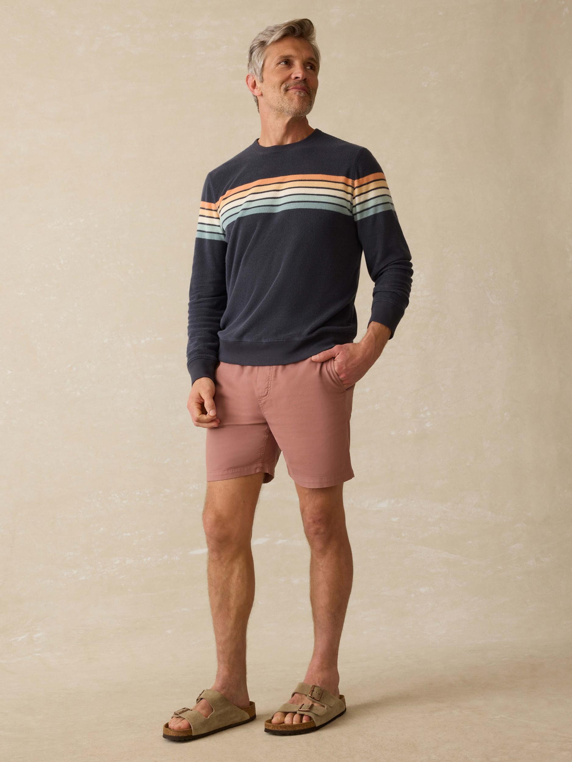 Cabana Towel Terry Crewneck - Seacoast Sunrise Stripe Male Product Image