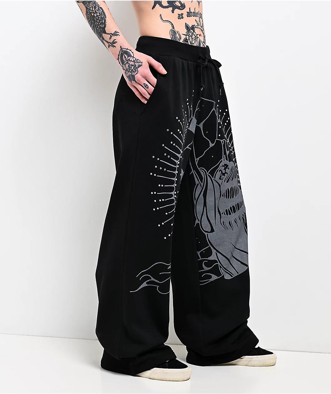 Lurking Class by Sketchy Tank Rock Of Ages Black Wide Leg Sweatpants Product Image