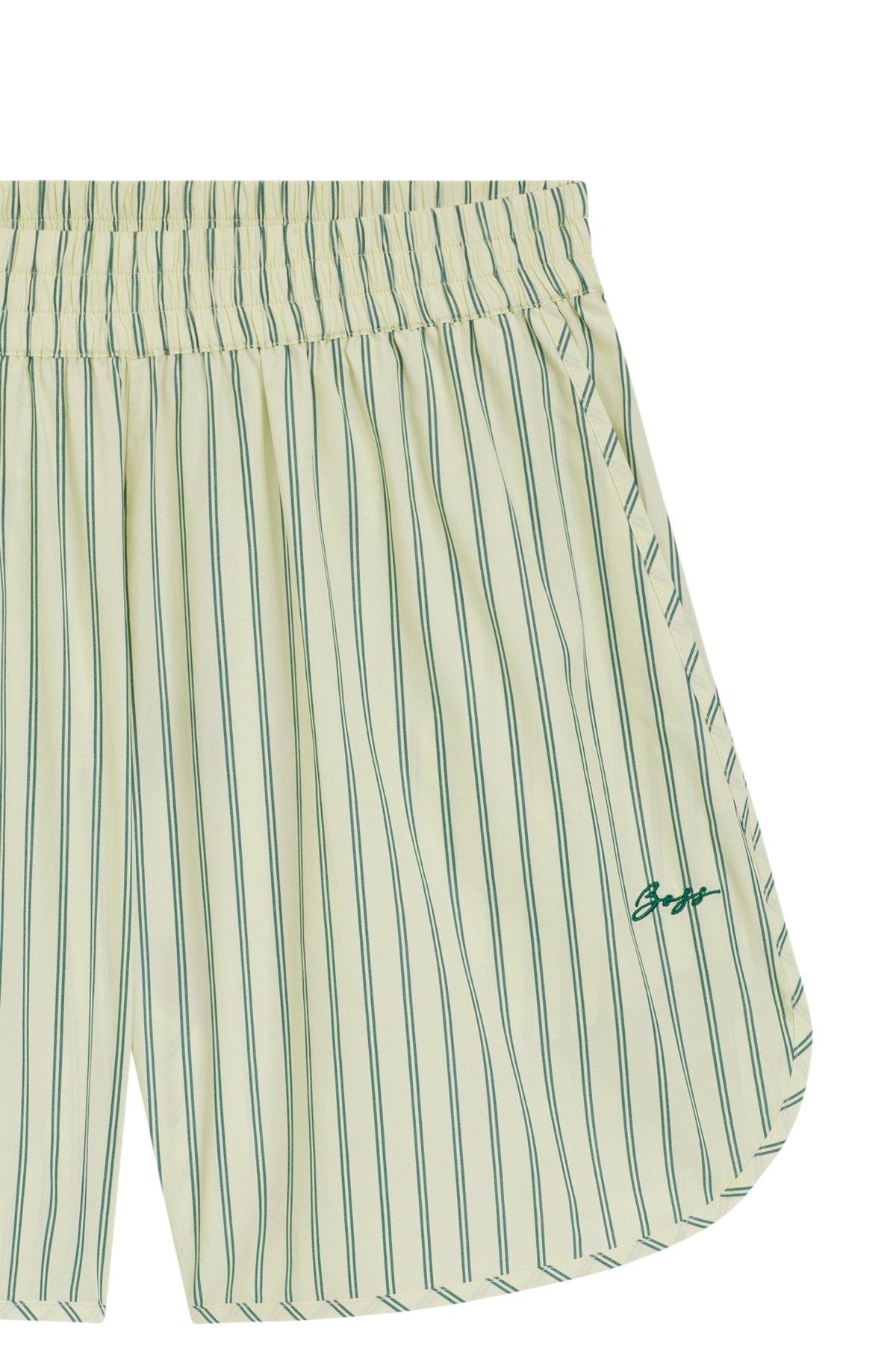 Vertical-stripe shorts in cotton poplin Product Image