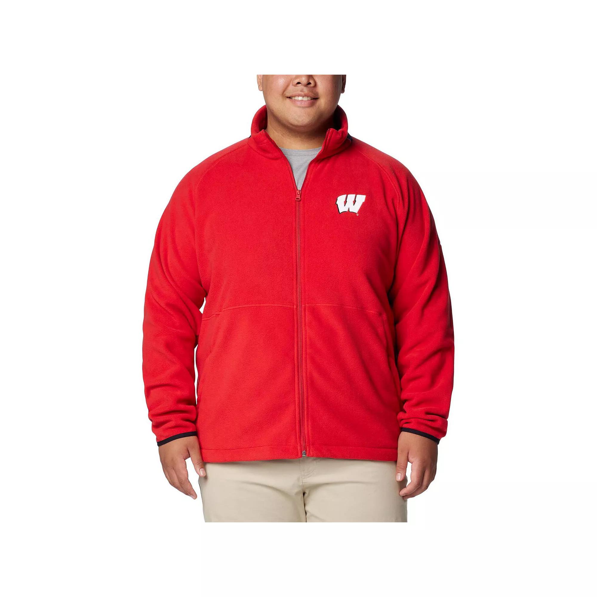 Men's Columbia Red Wisconsin Badgers Flanker IV Fleece Raglan Full-Zip Jacket,  Product Image