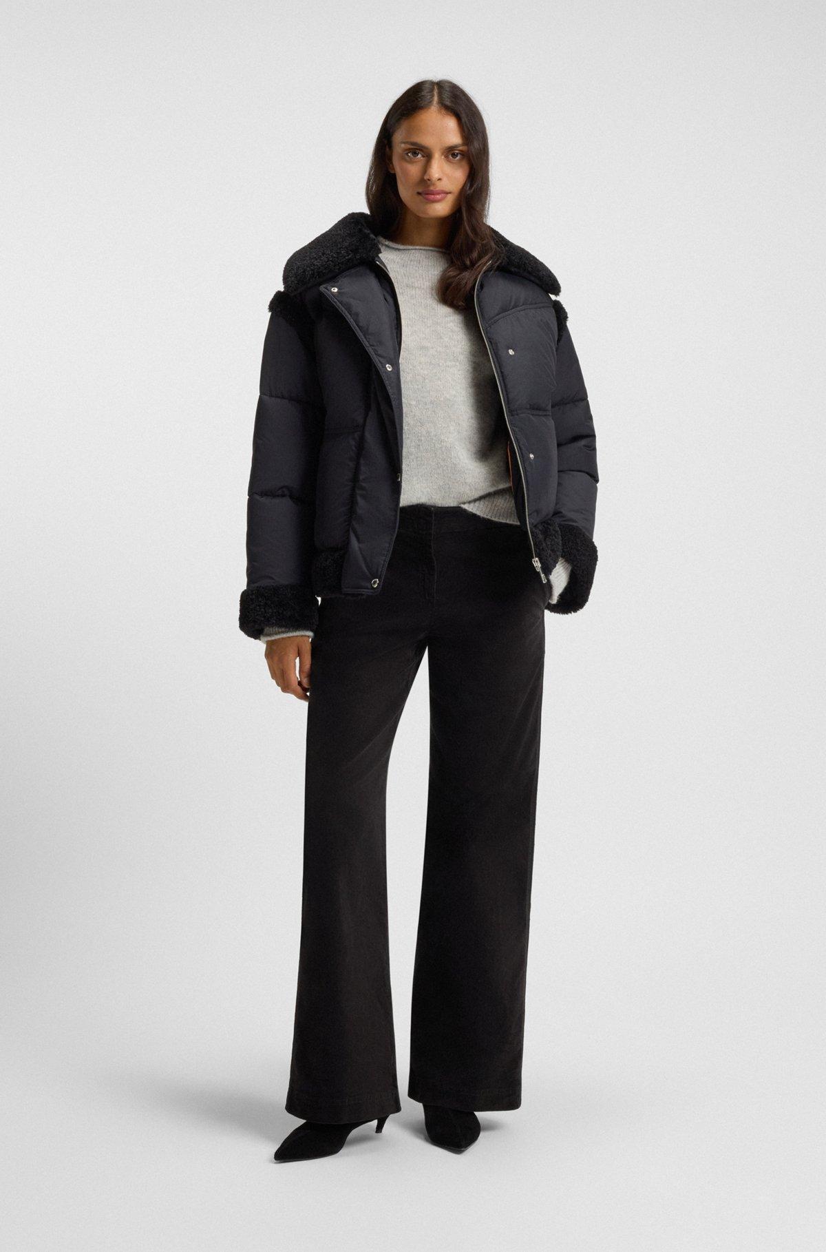 Straight-leg trousers in stretch-cotton velvet Product Image