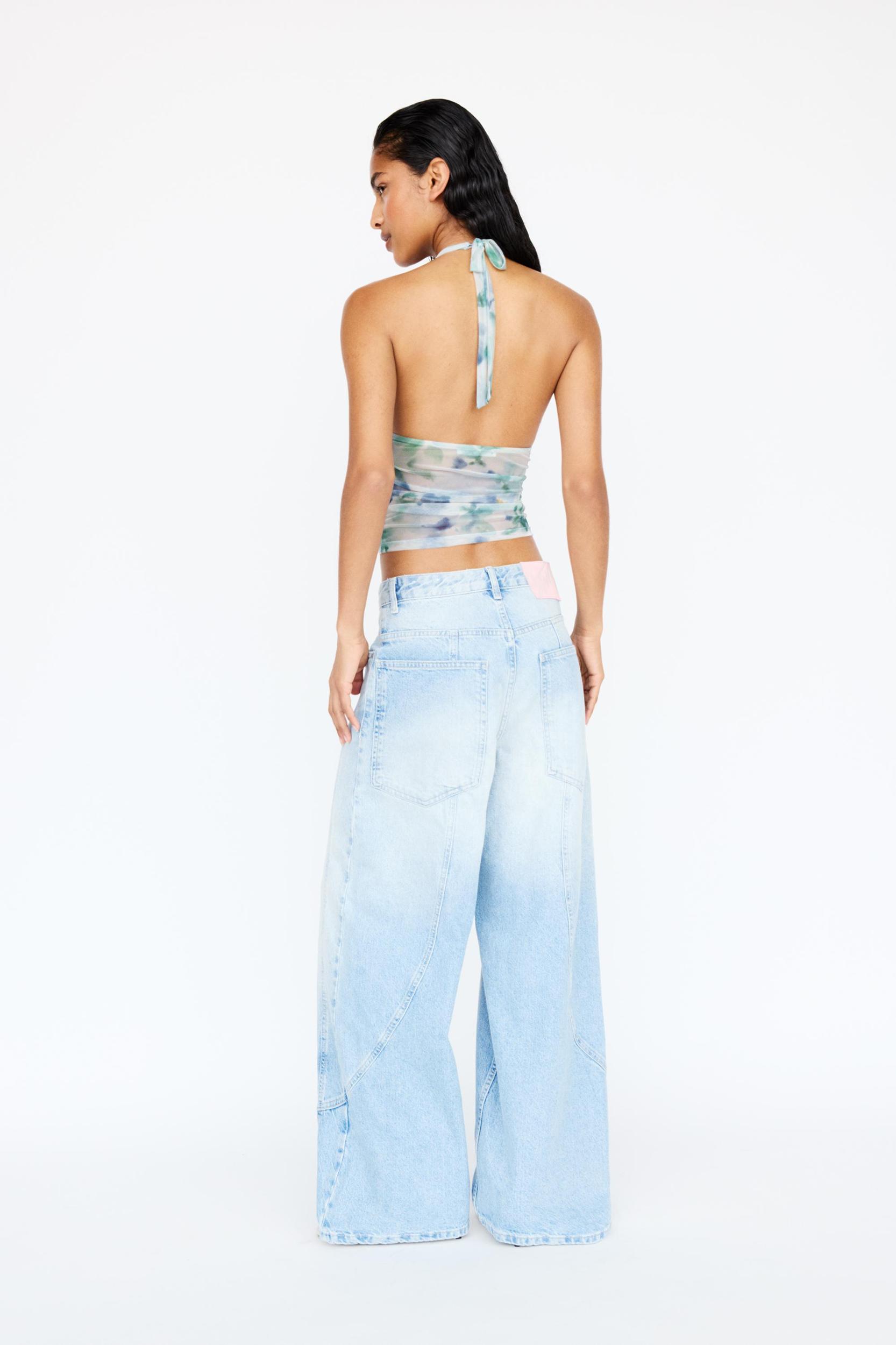 Blue floral halter top Product Image